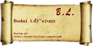 Budai Líviusz névjegykártya